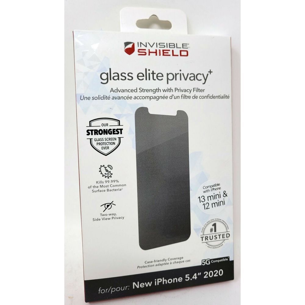 Zagg Invisible Shield Glass Elite+ Privacy 2020 Apple iPhone 12 Mini 5.4"